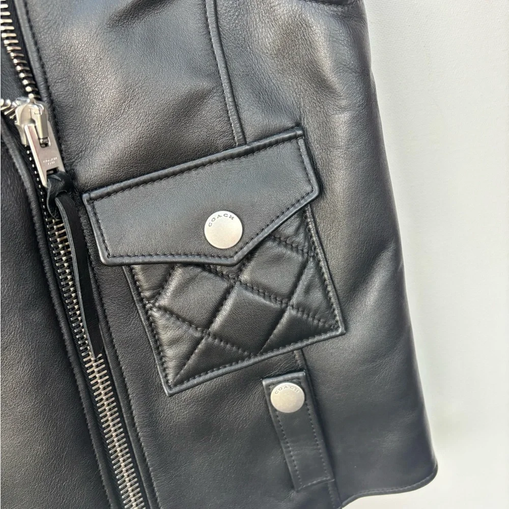 Coach 1941 Leather Biker Vest